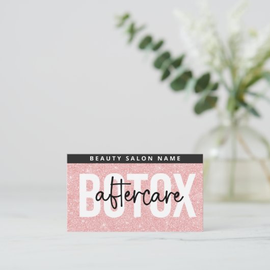 Glitter Pink Botox Filler Instruction Nadere Care Visitekaartje (Staand voorkant)