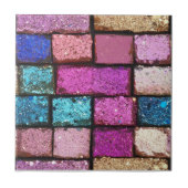 Glitter Pink Brick Pattern Tegeltje (Voorkant)