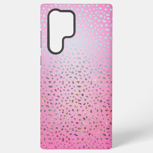 Glitter Pink Cheetah Print Samsung Galaxy Hoesje (Achterkant)