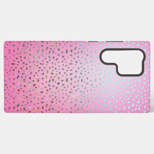 Glitter Pink Cheetah Print Samsung Galaxy Hoesje (Achterkant horizontaal)