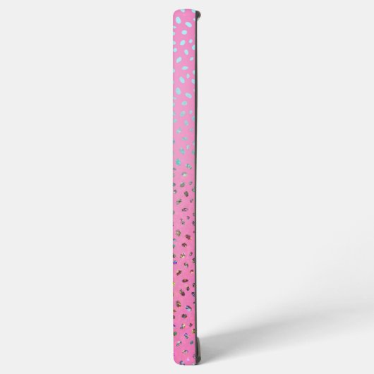 Glitter Pink Cheetah Print Samsung Galaxy Hoesje (Linkerkant)