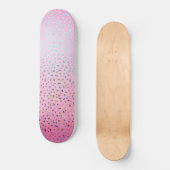 Glitter Pink Cheetah Print Skateboard (Voorkant)