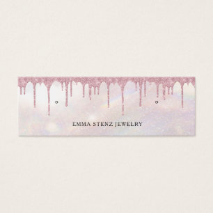 Glitter Pink ・ Earring Hoops Studs Mini Display Ka Mini Visitekaartjes