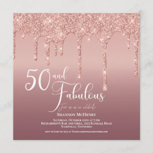 Glitter Pink Fifty en het fantastische verjaardags Kaart
