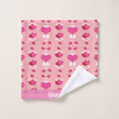 glitter pink heart vibrant romantic wallpaper (Gant de toilette)