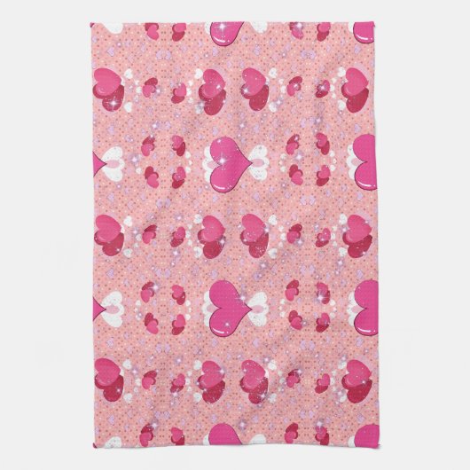 glitter pink heart vibrant romantic wallpaper theedoek (Verticaal)