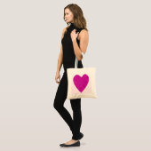 Glitter Pink Heart Wedding Tote Bag (Voorkant (model))