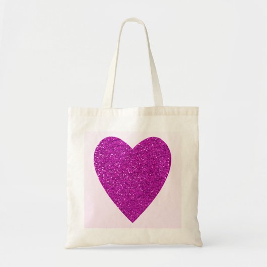 Glitter Pink Heart Wedding Tote Bag (Voorkant)