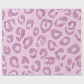 Glitter Pink Leopard Pattern Cadeaupapier (Vlak)