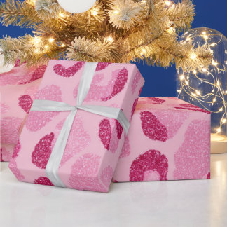 Glitter Pink Leopard Pattern Cadeaupapier