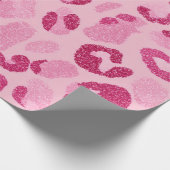 Glitter Pink Leopard Pattern Cadeaupapier (Hoek)