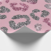 Glitter Pink Leopard Pattern Cadeaupapier (Hoek)