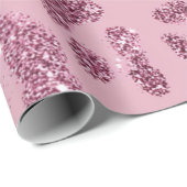 Glitter Pink Leopard Pattern Cadeaupapier (Rol Hoek)
