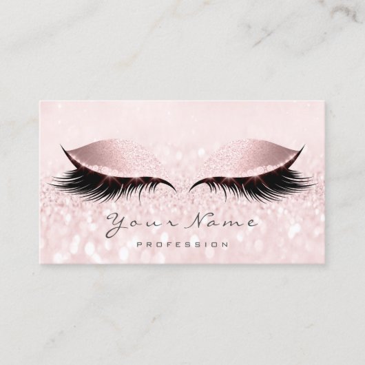 Glitter Pink Loyalty Kaart Makeup Artist Lashes 10 (Voorkant)