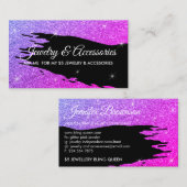 Glitter Pink Luminous 5 dollar juwelen Visitekaartje (Voorkant / Achterkant)