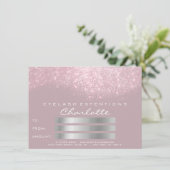 Glitter Pink Mauve Paars Gray Certificate Cadeaus (Staand voorkant)
