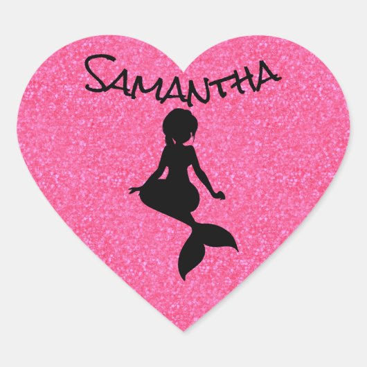Glitter Pink Mermaid Sticker (Voorkant)