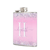 Glitter Pink Monogram Heupfles (Links)