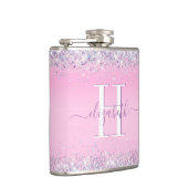 Glitter Pink Monogram Heupfles (Rechts)