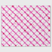 Glitter Pink Plaid Pattern Cadeaupapier (Vlak)