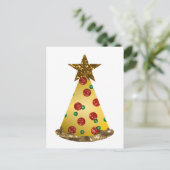 glitter pizza kerstboom feestdagenkaart (Staand voorkant)