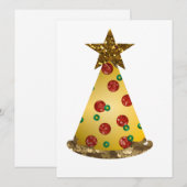 glitter pizza kerstboom feestdagenkaart (Voorkant / Achterkant)