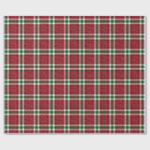 Glitter Plaid Christmas Cadeaupapier (Vlak)