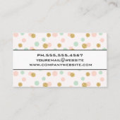 Glitter Polka Dot Pattern Visitekaartje (Achterkant)