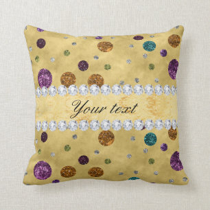 Glitter Polka Dots en Diamonds Kussen