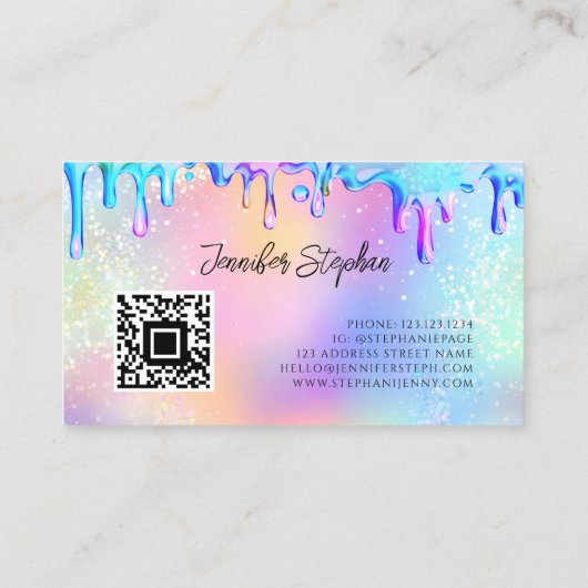 Glitter Poolse weekmaker QR-code Visitekaartje (Achterkant)