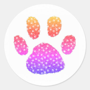 Glitter pootafdruk klassieke ronde sticker