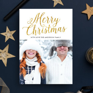 GLITTER PRETTIG Kerstvakantie Fotokaart Feestdagenkaart