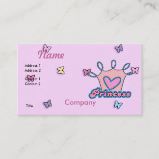 Glitter Prinses Ontwerp Visitekaartje