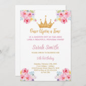 Glitter Prinses Verjaardag Uitnodiging (Voorkant / Achterkant)