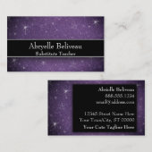 Glitter Professioneel Vervangende Preschool Lerare Visitekaartje (Voorkant / Achterkant)