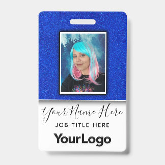 Glitter Professionele Bedrijfsmedewerker Foto Naam Badge