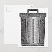 Glitter prullenbak briefkaart (Voorkant / Achterkant)