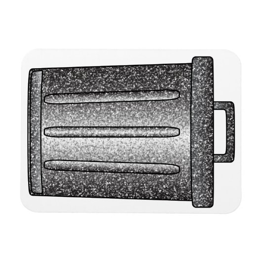 Glitter prullenbak magneet (Horizontaal)