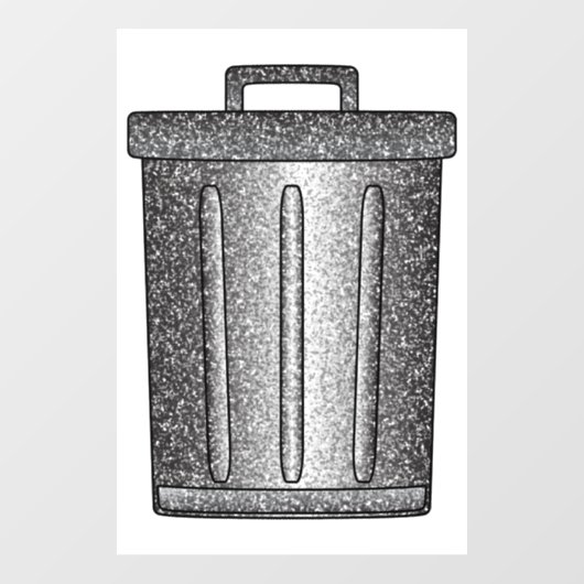 Glitter prullenbak raamsticker (Vel)