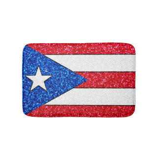 Glitter Puerto Rico vlag kleine badmat
