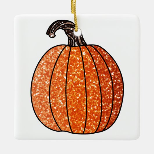 Glitter Pumpkin Keramisch Ornament (Voorkant)