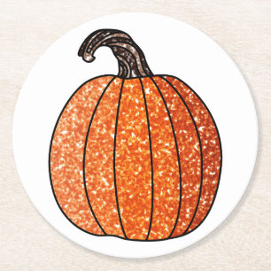 Glitter Pumpkin Ronde Kartonnen Onderzetter