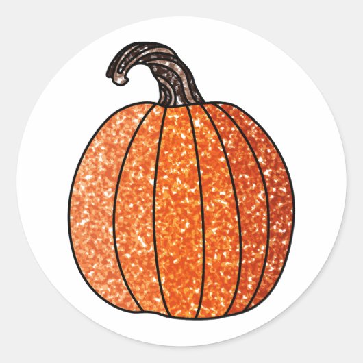 Glitter Pumpkin Ronde Sticker (Voorkant)