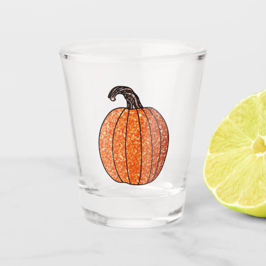 Glitter Pumpkin Shot Glas (Voorkant)