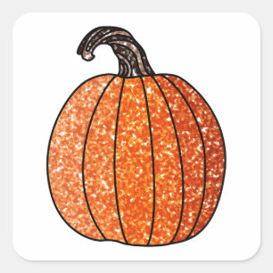 Glitter Pumpkin Vierkante Sticker