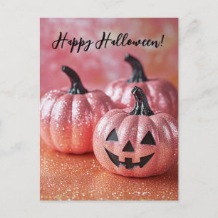 Glitter Pumpkins Halloween Wenskaart Briefkaart