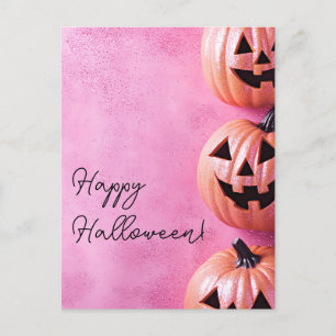 Glitter Pumpkins Halloween Wenskaart Briefkaart