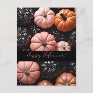 Glitter Pumpkins Halloween Wenskaart Briefkaart