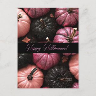 Glitter Pumpkins Halloween Wenskaart Briefkaart
