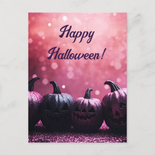 Glitter Pumpkins Halloween Wenskaart Briefkaart